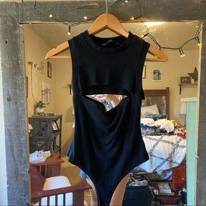 Black cutout bodysuit